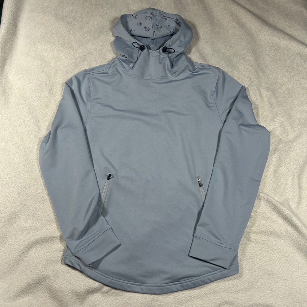 Swannies Hoodie Mens Small Blue Golf Ivy Performance Pullover CGM Logo High Neck